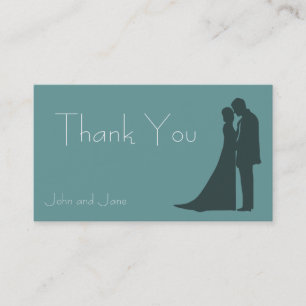 Silhueta de noiva e noiva Obrigado Cartão de visit