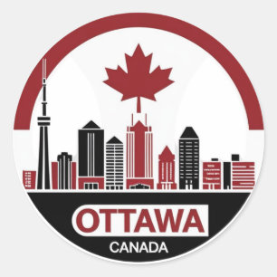 Silhueta de Ottawa Canadá Adesivo