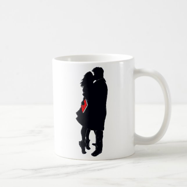 Silhueta de um beijo (11 onças. caneca de café) (Direita)