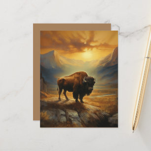 Silhueta do Búfalo Bison ao Pôr do Sol