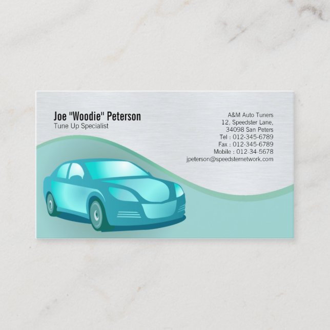 Silhueta Mecânica de Carros de Cartão de visita Se (Frente)