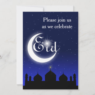 Silhueta Mesquita à Noite - Convite de festas Eid