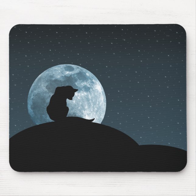 Silhueta Mousepad do gato preto (Frente)