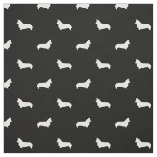 Silhueta preto e branco do corgi do tecido do cão