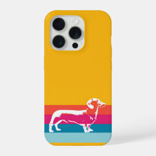 Silhueta Retro de Dachshund – Arte Colorida de Cac
