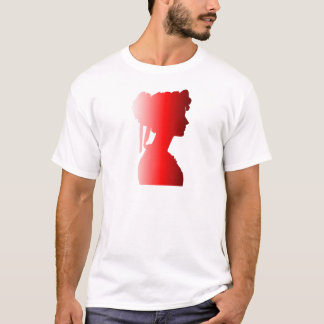 Silhueta Vermelha 1800s Mulher Moda 1 T-Shirt