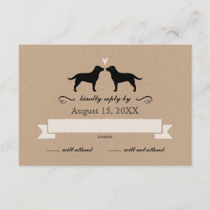 Silhuetas de labrador retriever que Wedding RSVP