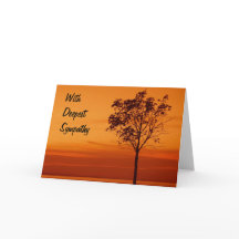 Silhuette de árvore - Cartão de condolências