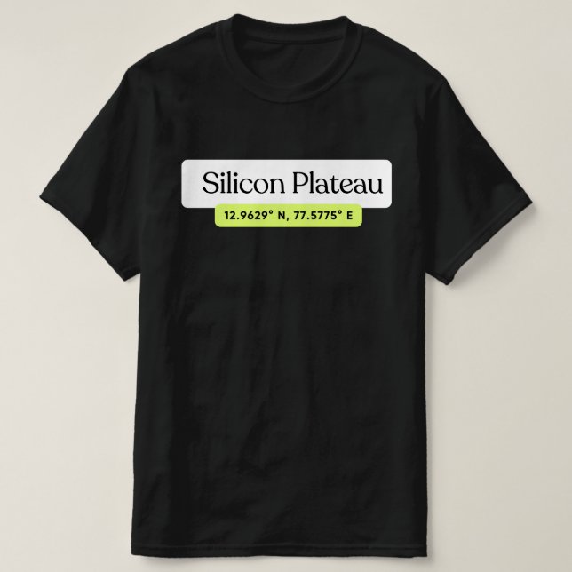 Silicon Plateau Bengaluru Coordinates T-Shirt  (Frente do Design)