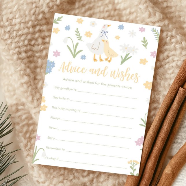 Silly Goose Gingham Shower Advice and Wishes Game (Silly Goose Baby Shower Game)