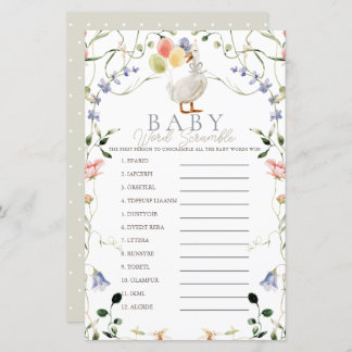 Silly Goose Wildflower Floral Baby Word Scramble