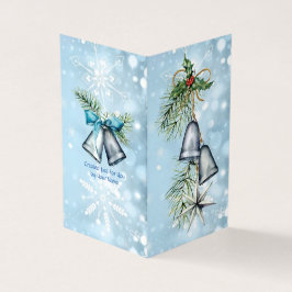 Silver Bells Blue Modern Holly Watercolor