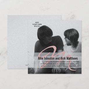 Silver de Convite de Casamento de Fotos Iniciais S