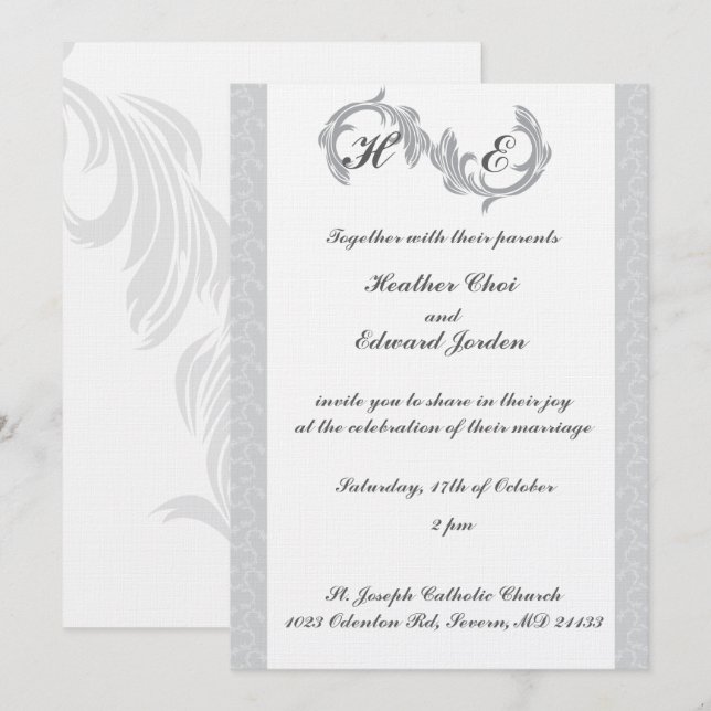 Silver de Convites para Casamento (Frente/Verso)