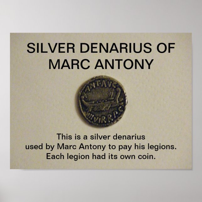 Silver Denarius de Marc Antony Coin Foto Impressão (Frente)
