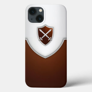 Silver e Brown Shield com Espadas Cruzadas