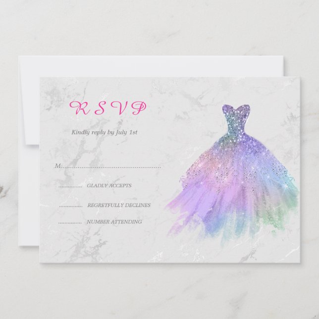 Silver e Rainbow Dress doces 16 RSVP (Frente)