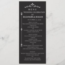 Silver Elegance Collection Wedding Menu Card