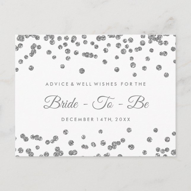 Silver Faux Glitter Confetti - Conselho Bridal (Frente)