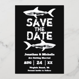 Silver Foil Shark Beach Casamento Salve a Data