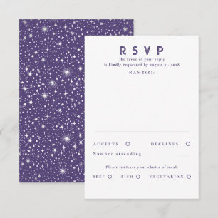 Silver Foil Stars Modern Wedn RSVP