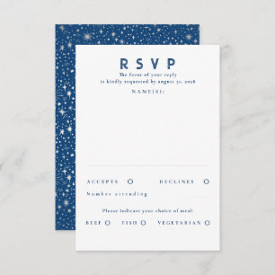 Silver Foil Stars Modern Wedn RSVP