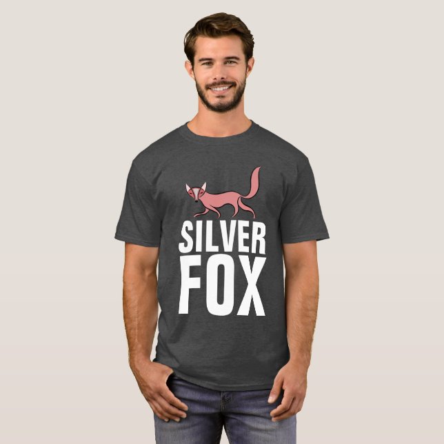 SILVER FOX, T-shirts de aniversário masculino (Frente Completa)
