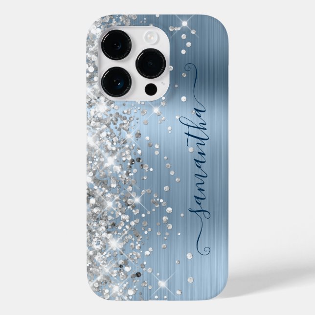 Silver Glitter Light Blue Glam Girly Signature (Verso)