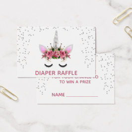 Silver Glitter Unicorn Princesa Fralda Raffle