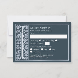 Silver Gray Medieval Sword Wedding RSVP