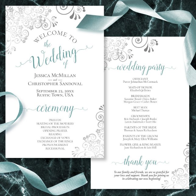Silver Lace Teal sobre o Programa de Casamento de  (Criador carregado)