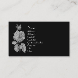 Silver Peony Sobre Cartão de visita Floral Elegan
