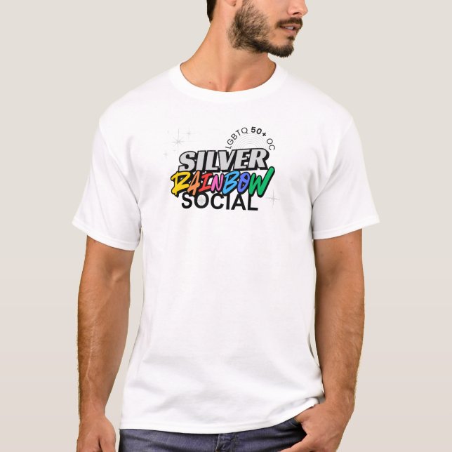 Silver Rainbow Social Logo T-Shirt (Frente)