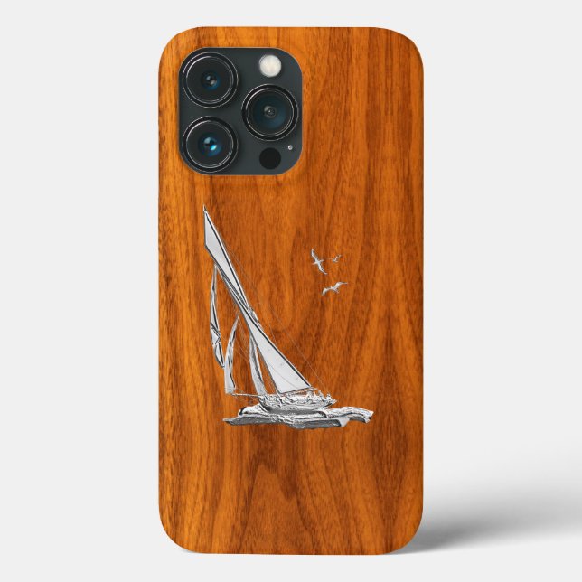 Silver Regatta Sailboat no Teak Veneza (Verso)