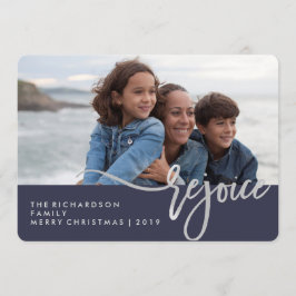 Silver Rejoice | Tipografia Moderna Azul com Foto