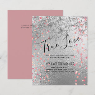 Silver Rosegold WEDDING Glitter Metálico