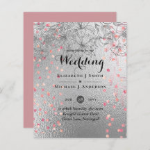 Silver Rosegold WEDDING Glitter Metálico