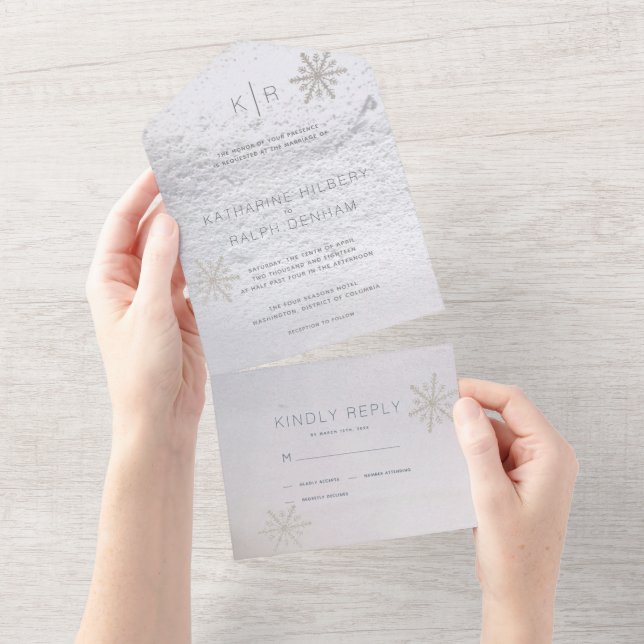 Silver Snowflake Casamento Branco De Inverno Tudo  (Tearaway)