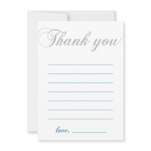 Silver & Teal | Nota de Agradecimento Moderna para