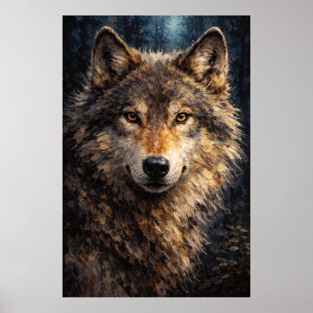 Silver Timber | Wolf Wildlife Art | Poster (Frente)