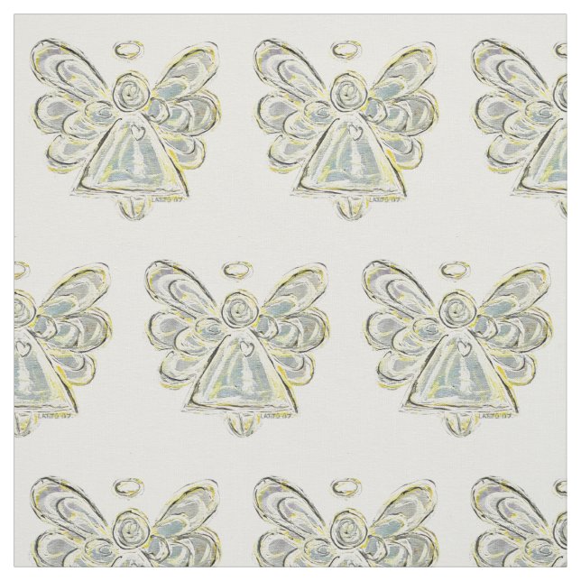 Silver White Guardian Angel Art Material de Tecido (Modelo)