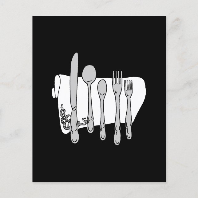 Silverware Custom Menu Flyer Modelo (Frente)