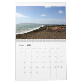 Sim 2021 Calendário médio de duas páginas, branco