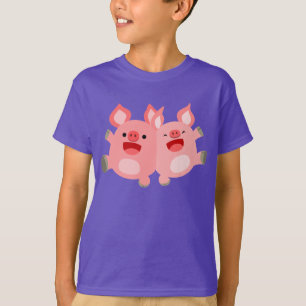 SIM!! Camiseta Infantil Porcos Cartoon Fofos