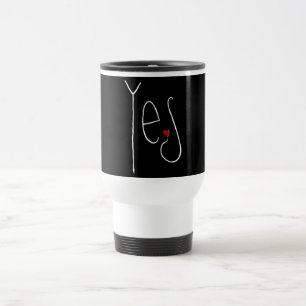 Sim Caneca de viagem branca do coração