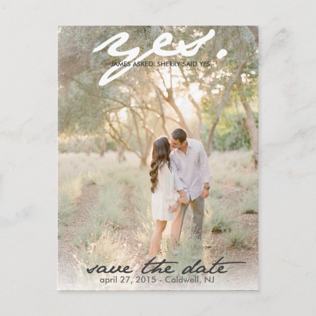 Sim. Cartão Postal Salve A Data (Frente)