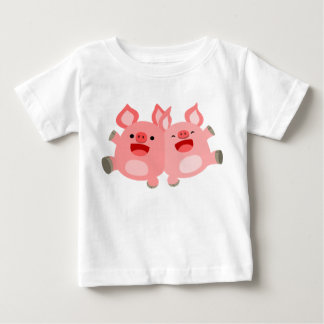 SIM! Cartoon Bonito Porcos Camisa Bebê