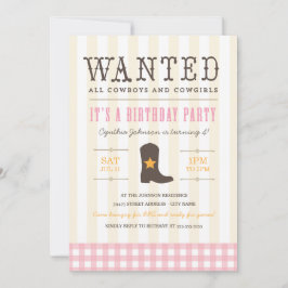 Sim! Convite de aniversário Cowgirl