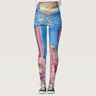 Sim, é uma praia de leggings femininas de polvo