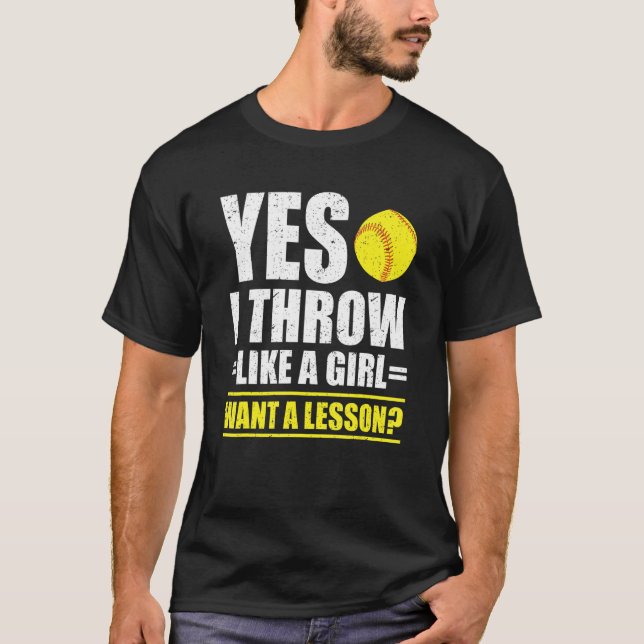 Sim, Eu Jogo Como Uma Garota Quer Uma Lição Camisa (Frente)